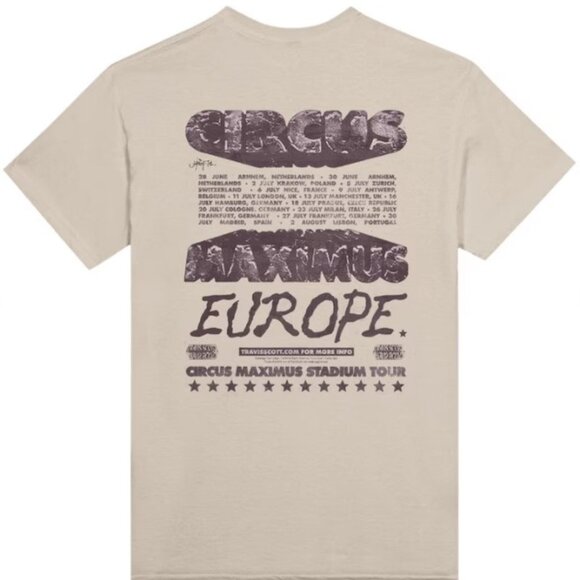 Travis Scott Europe Tour T-Shirt, Circus Maximus Fan Band T-Shirt - Picture 1 of 1